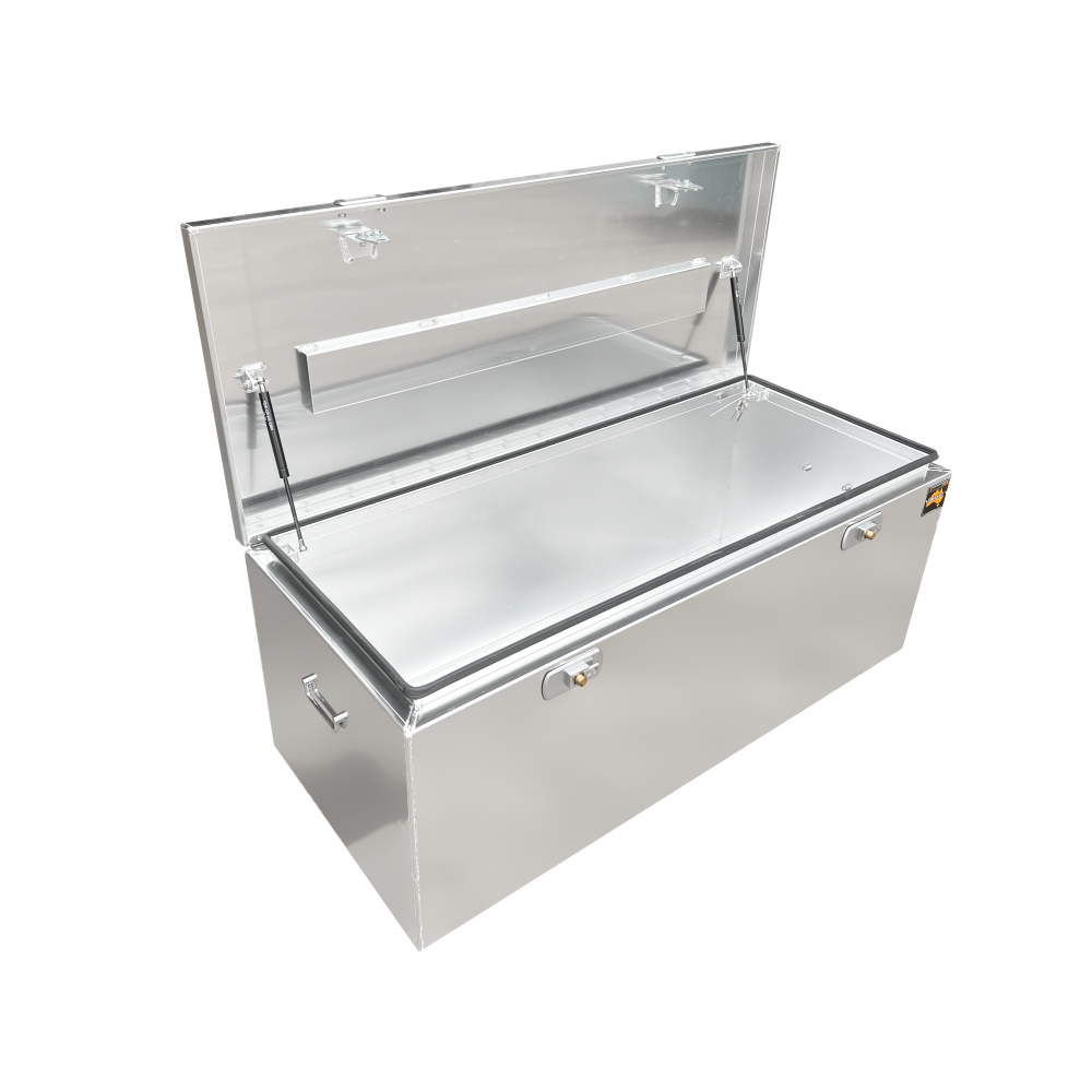 1220 x 500 x 500mm Raw Flat Aluminium Top Opening Ute Tool box 4 Your Truck Ute Trailer Toolbox & Canopy 1255-FP