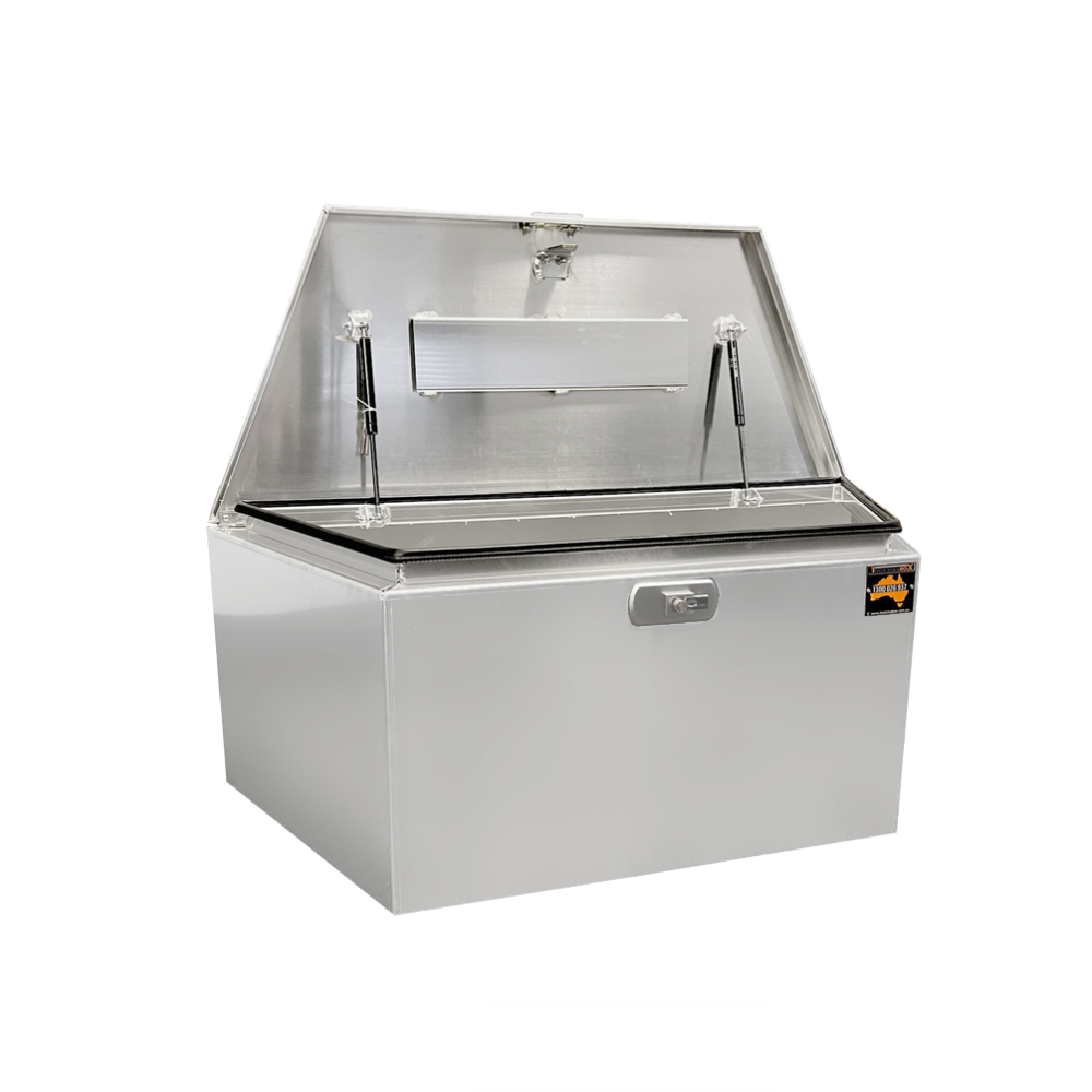 1200 x 500 x 500mm Raw Flat Aluminium Toolbox Trailer Draw Bar Storage DrawBar Tool Box 1255D-FP