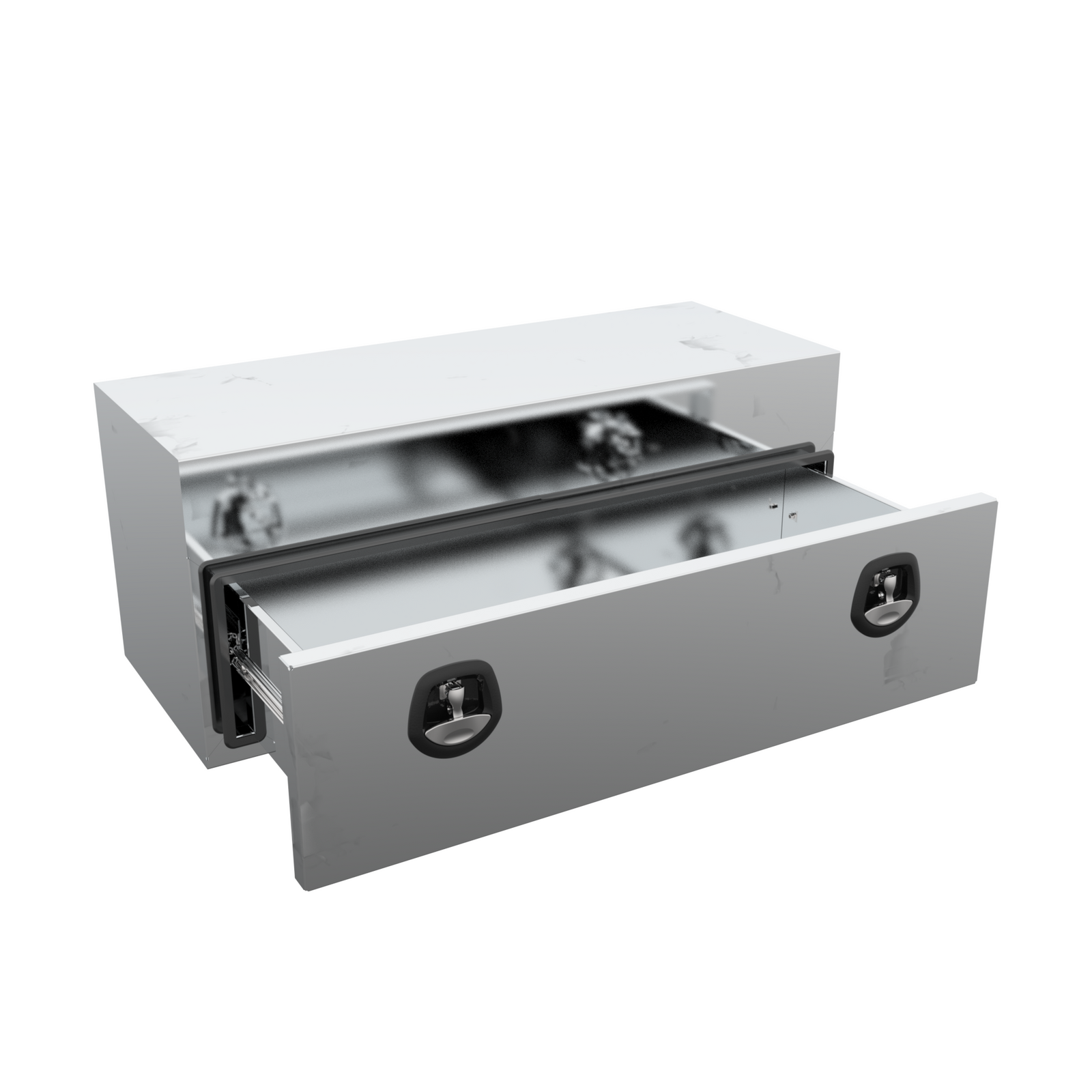 1200 x 500 x 500mm Raw Flat Aluminium Under Tray Slide Drawer Body Tool box Truck Storage Toolbox 1255UBD-FP