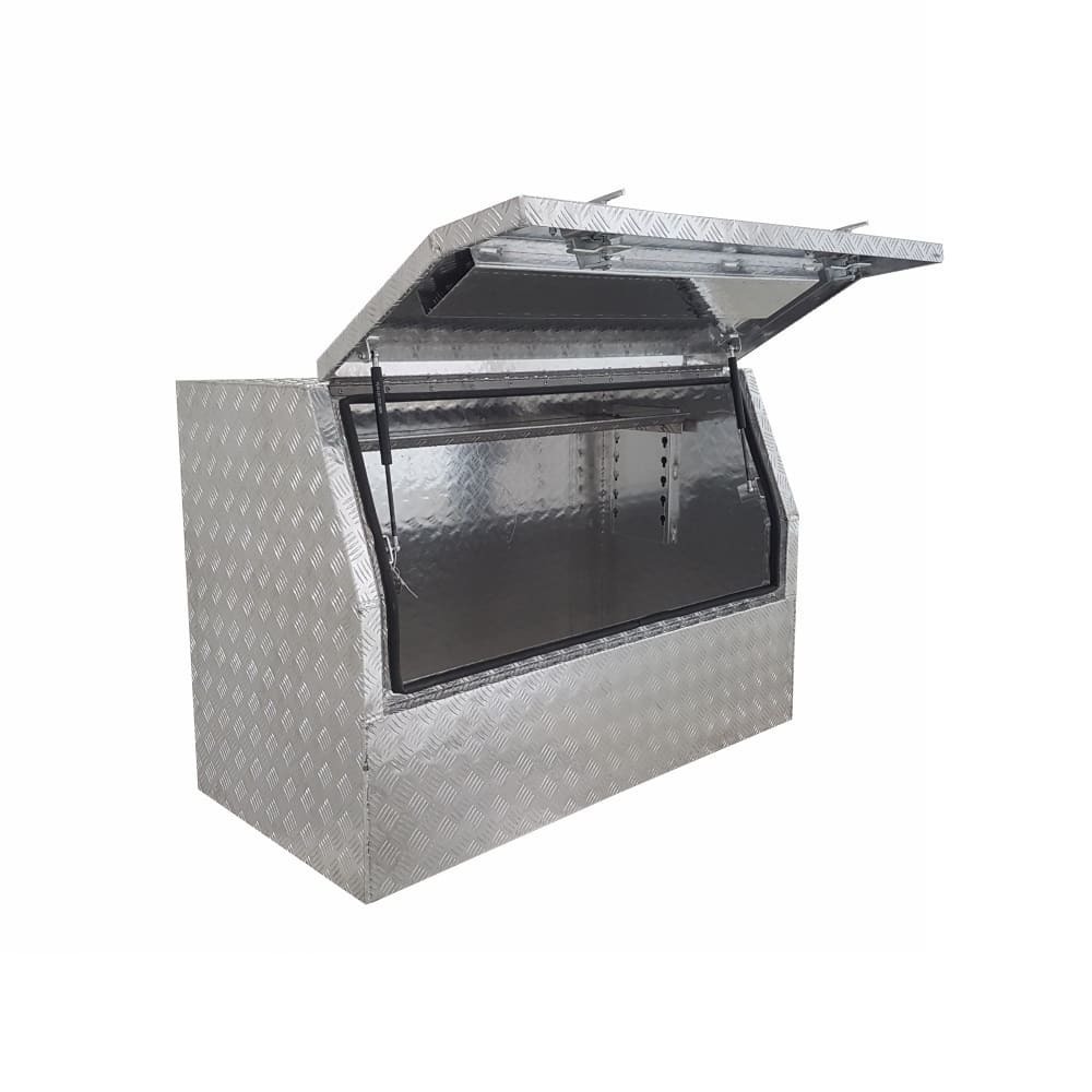 1200 x 600 x 820mm Aluminium Checker 3/4 Half Side Opening Ute Tool Box Truck Trailer Toolbox Shelving 1268HD