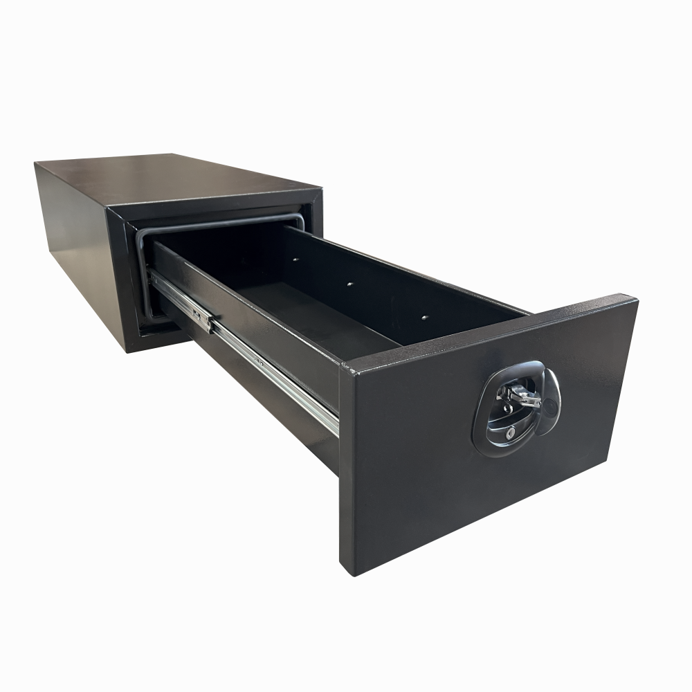 1400 x 600 x 380mm Black Alloy 1 Drawer Unit for Ute Truck Tool box Canopy Caravan Toolbox 1400-1DBK