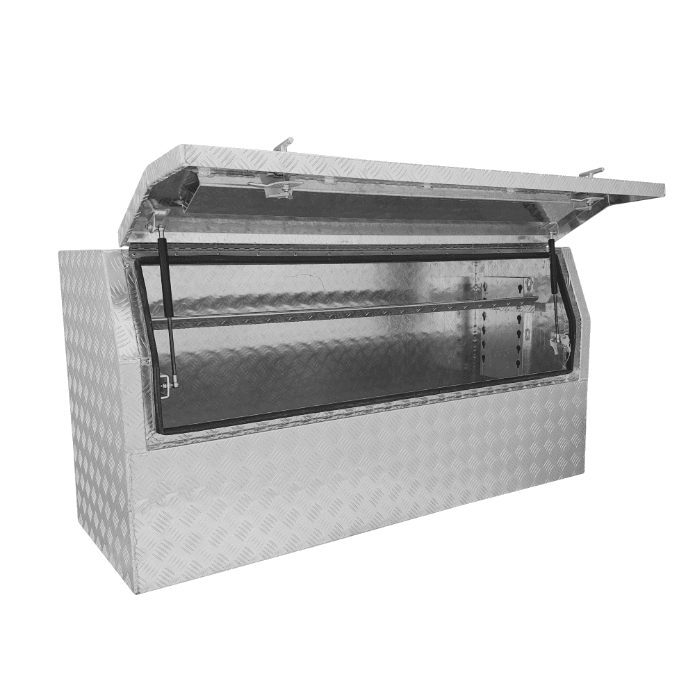 1400 x 500 x 700mm Aluminium Checker 3/4 Half Side Opening Ute Tool Box Truck Trailer Toolbox Shelving 1457HD