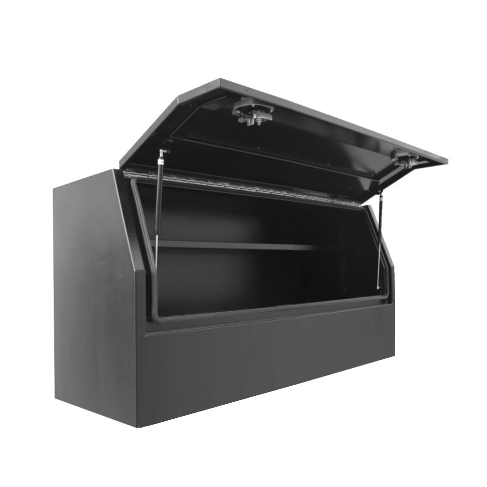 1400 x 600 x 820mm Black Flat Aluminium 3/4 Half Side Opening Ute Tool Box Truck Trailer Toolbox Shelving 1468HD-B