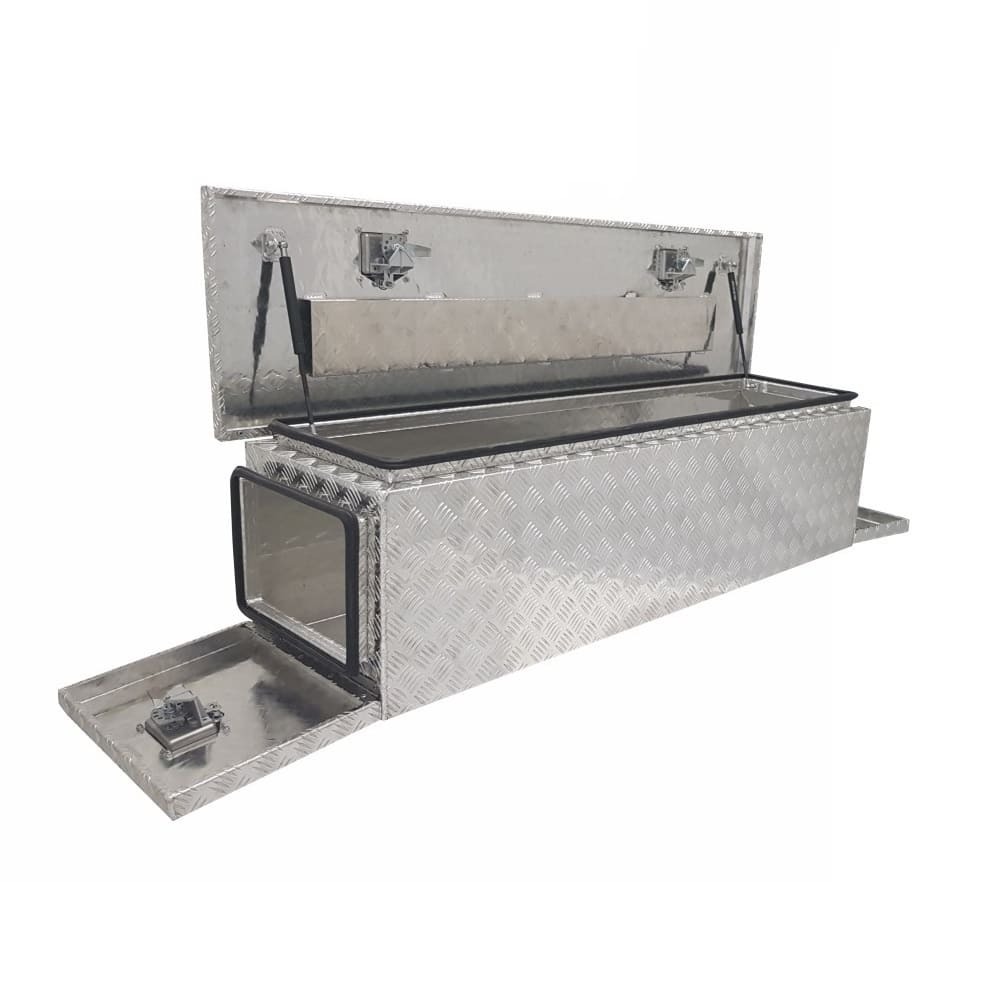 1500 x 400 x 400mm Aluminium Checker 3 Lid Ute Toolbox Trailer Camping Camper Caravan Truck Tool Box 1544