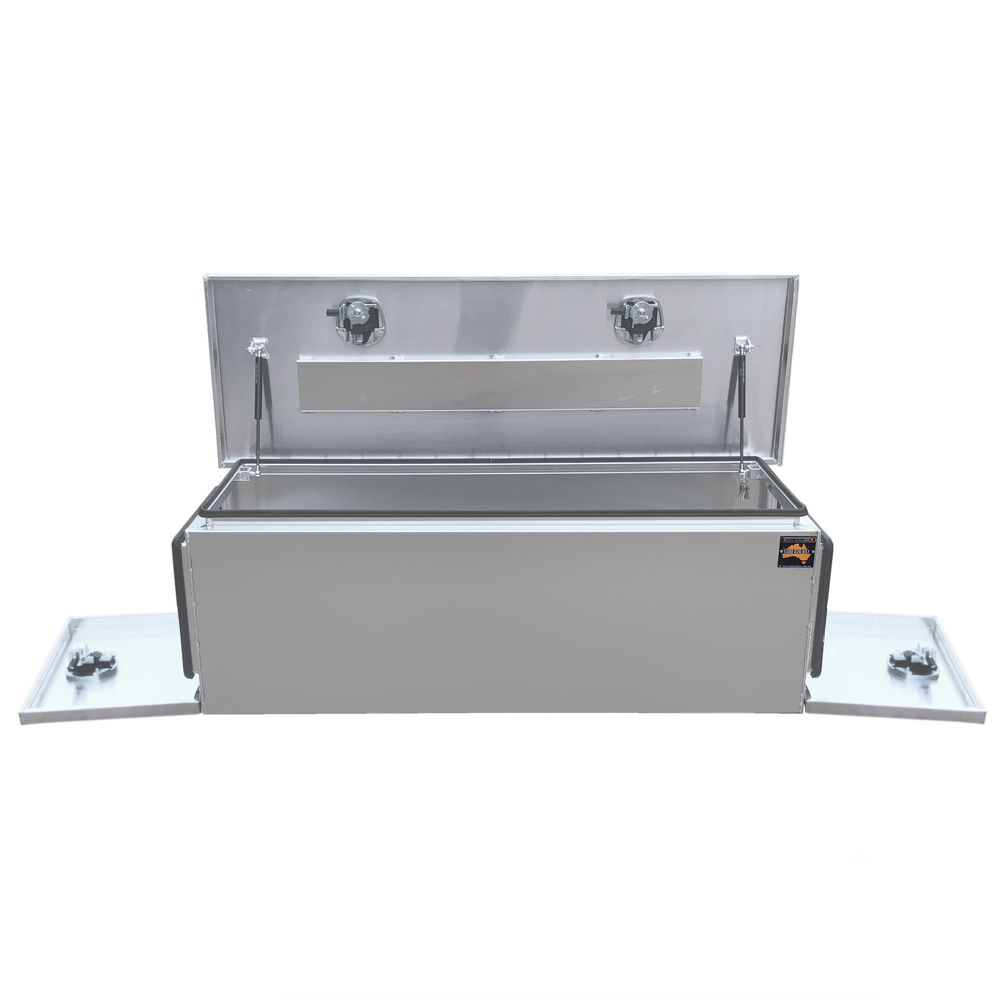 1500 x 500 x 500mm Raw Flat Aluminium 3 Lid Ute Toolbox Trailer Camping Camper Caravan Truck Tool Box 1555-FP