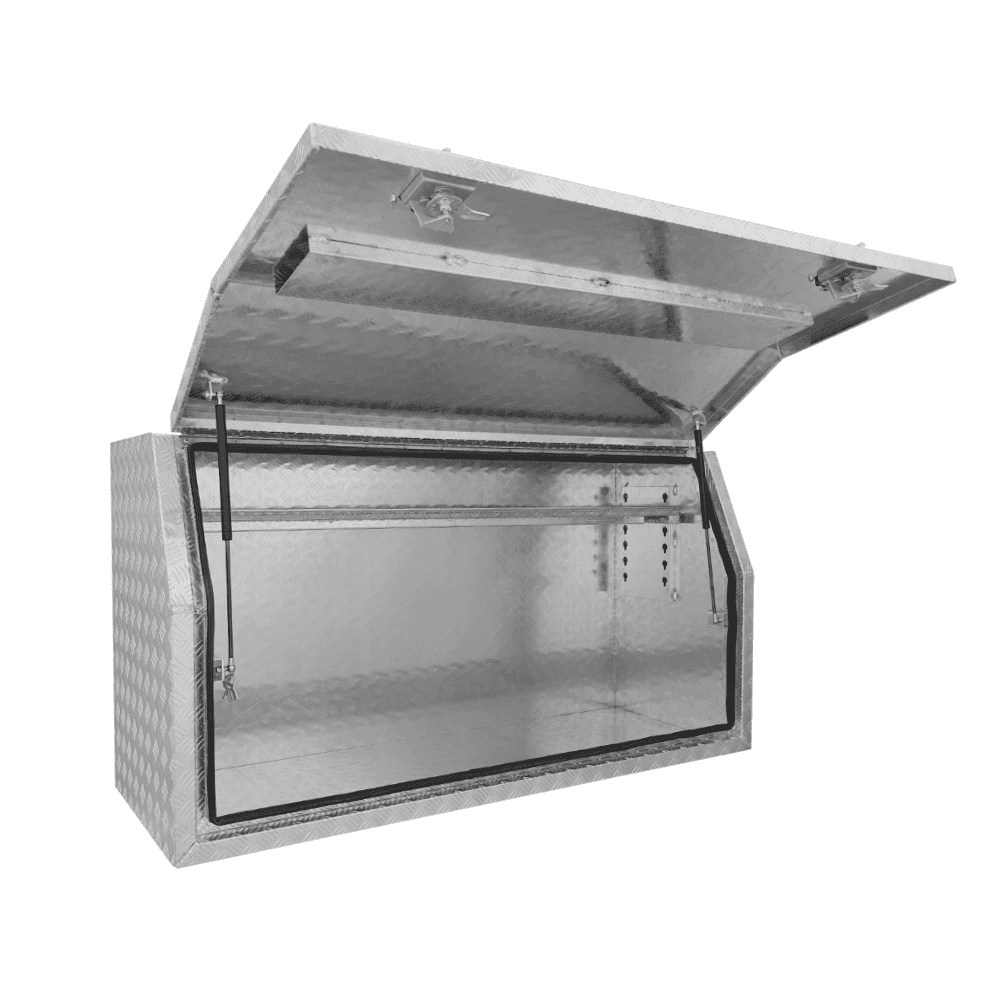 1600 x 530 x 820mm Aluminium Checker Full Side Opening Ute Tool Box Truck Trailer Toolbox Shelving 1658FD