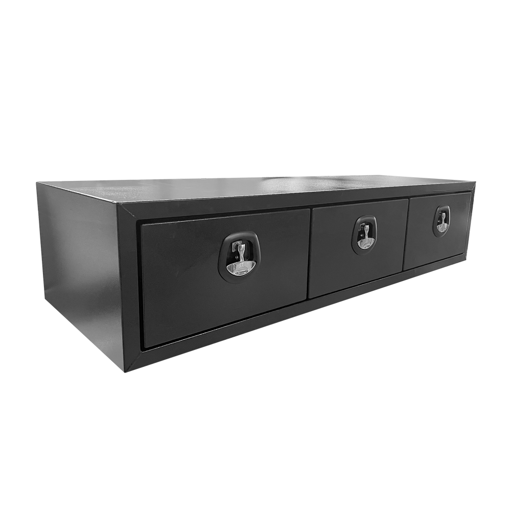 1700 x 600 x 380mm Black Alloy 3 Drawer Unit for Ute Truck Tool box Canopy Caravan Toolbox 1700-3DBK