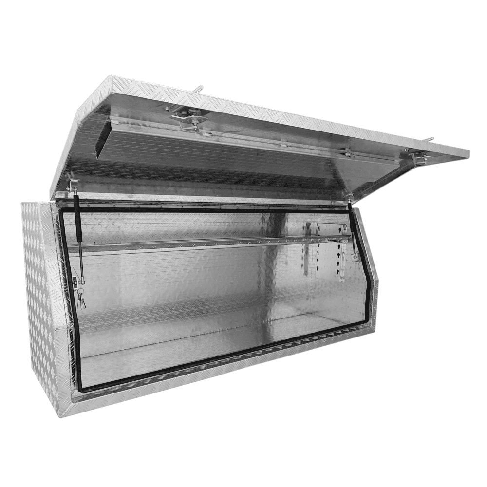 1700 x 500 x 700mm Aluminium Checker Full Side Opening Ute Tool Box Truck Trailer Toolbox Shelving 1757FD