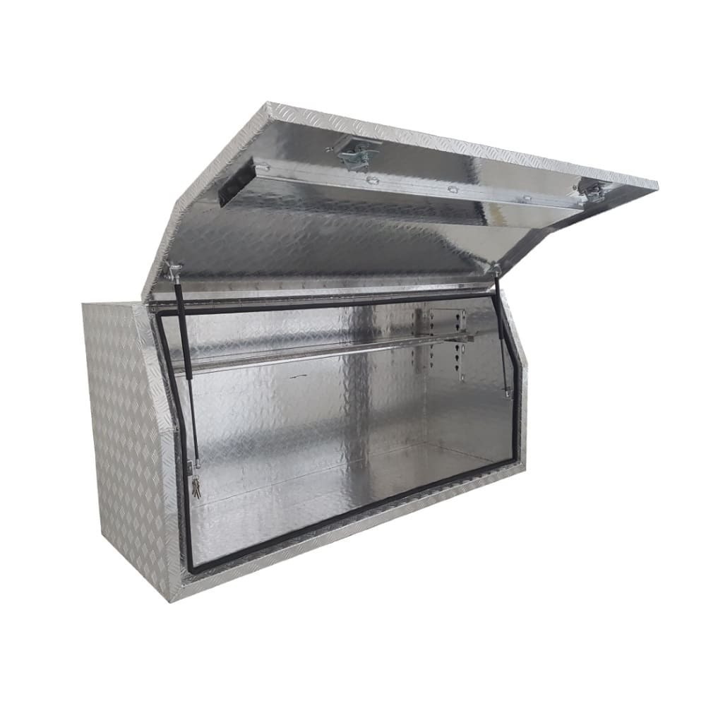 1700 x 530 x 820mm Aluminium Checker Full Side Opening Ute Tool Box Truck Trailer Toolbox Shelving 1758FD