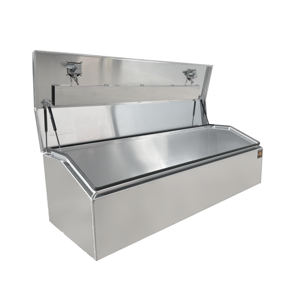 1700 x 600 x 500mm Raw Flat Aluminium Top Chest Opening Ute Tool box 4 Your Truck Ute Trailer Toolbox & Canopy 1765-FP