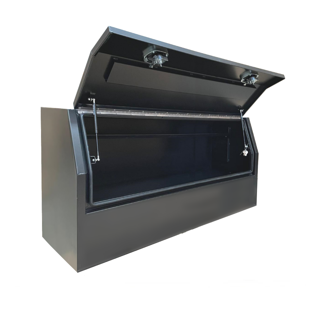 1700 x 600 x 820mm Black Flat Aluminium 3/4 Half Side Opening Ute Tool Box Truck Trailer Toolbox Shelving 1768HD-B