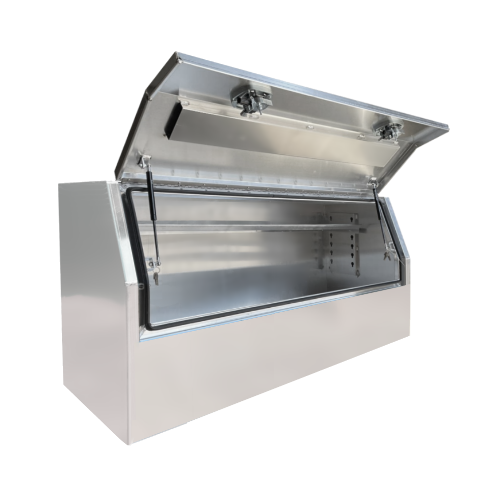 1700 x 600 x 820mm Raw Flat Aluminium 3/4 Half Side Opening Ute Tool Box Truck Trailer Toolbox Shelving 1768HD-FP