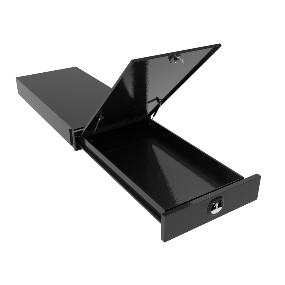 1.7m Aluminium Ute Tool box Under Tray Toolbox Trundle Roller Tray Slide Out Drawer Toolbox Benchtop Lid 1772-LT