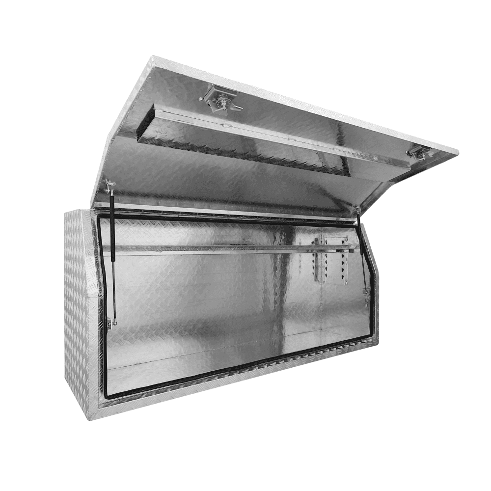 1800 x 530 x 820mm Aluminium Checker Full Side Opening Ute Tool Box Truck Trailer Toolbox Shelving 1858FD