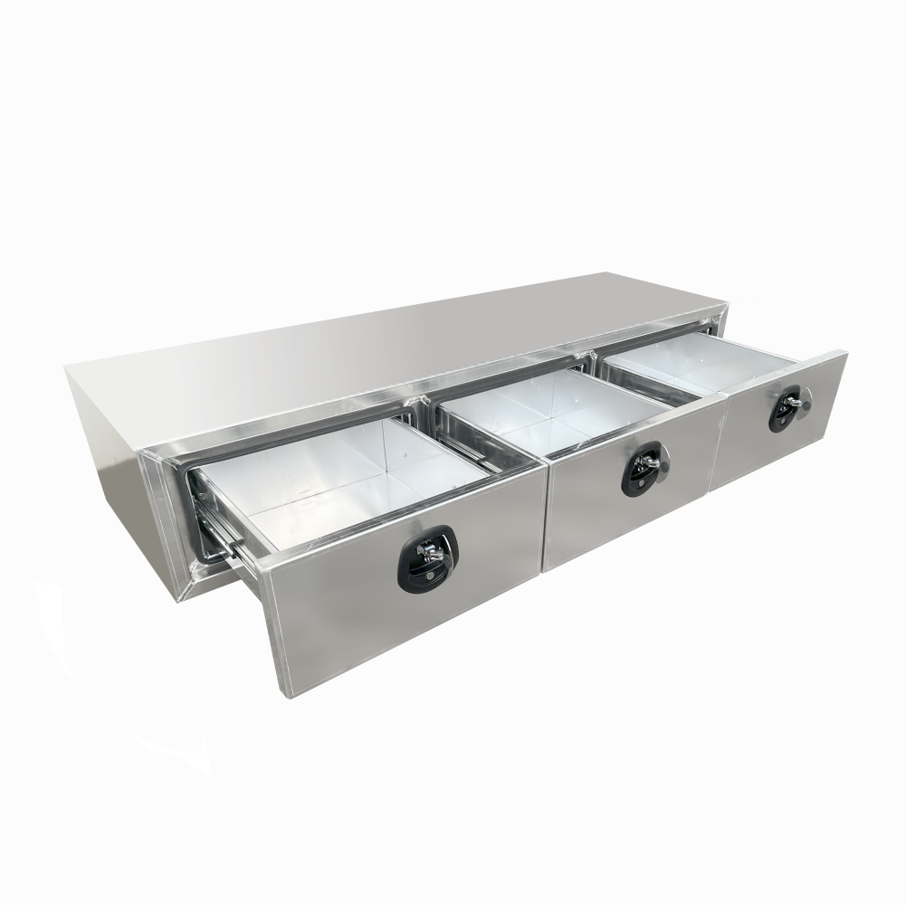 1900 x 600 x 380mm Alloy 3 Drawer Unit for Ute Truck Tool box Canopy Caravan Toolbox 1940-3DFP