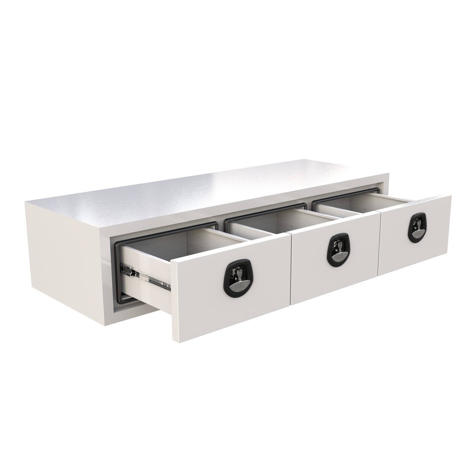 1900 x 600 x 380mm White Alloy 3 Drawer Unit for Ute Truck Tool box Canopy Caravan Toolbox 1940-3DWT