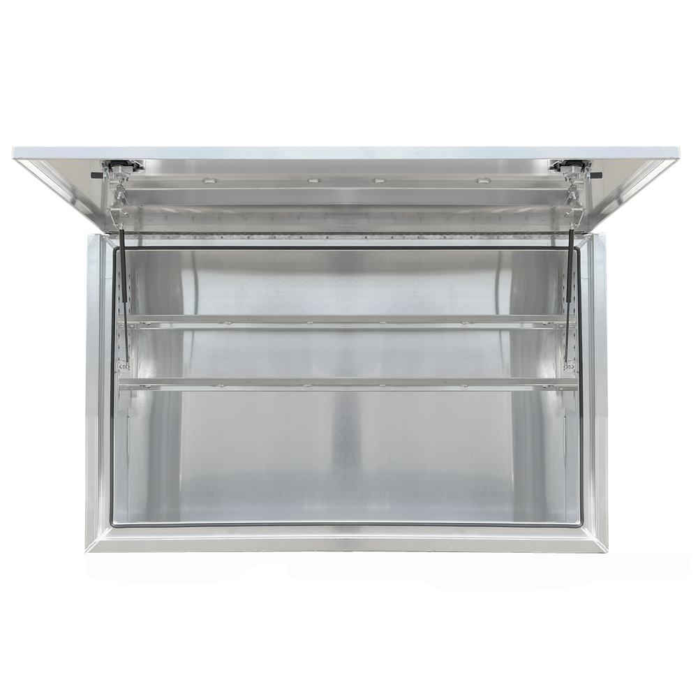 1900 x 600 x 1200mm Raw Flat Aluminium Full Side Opening Truck Tool Box HIGH Side Trailer Toolbox Shelving 1961-FP