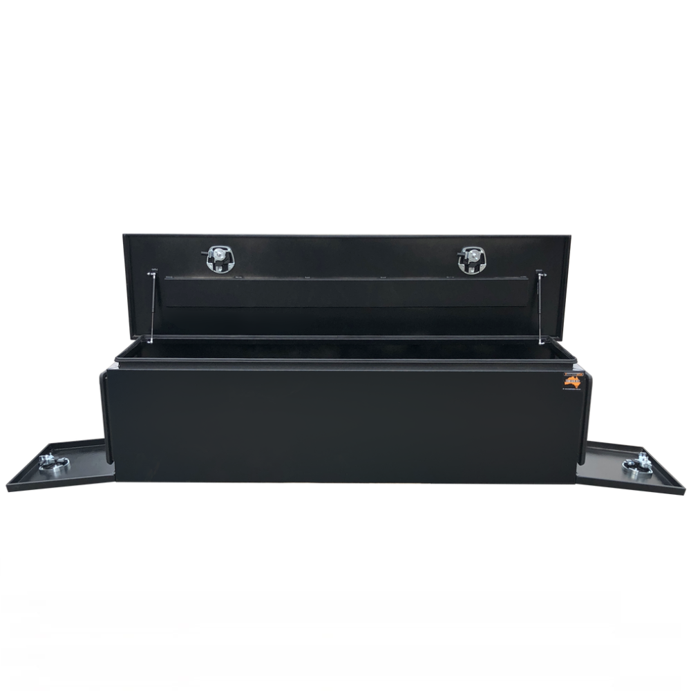 2000 x 500 x 500mm Black Flat Aluminium 3 Lid Ute Toolbox Trailer Camping Camper Caravan Truck Tool Box 2055-B