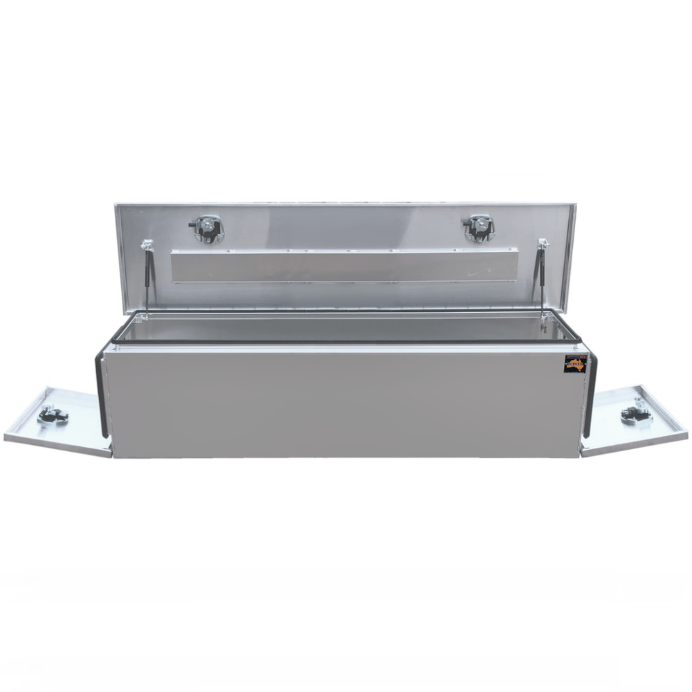 2000 x 500 x 500mm Raw Flat Aluminium 3 Lid Ute Toolbox Trailer Camping Camper Caravan Truck Tool Box 2055-FP