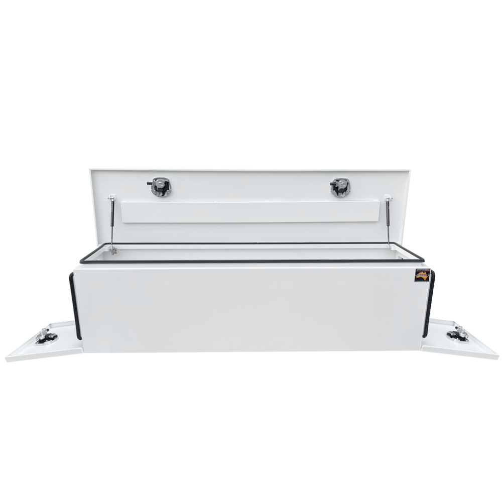 2000 x 500 x 500mm White Flat Aluminium 3 Lid Ute Toolbox Trailer Camping Camper Caravan Truck Tool Box 2055-W