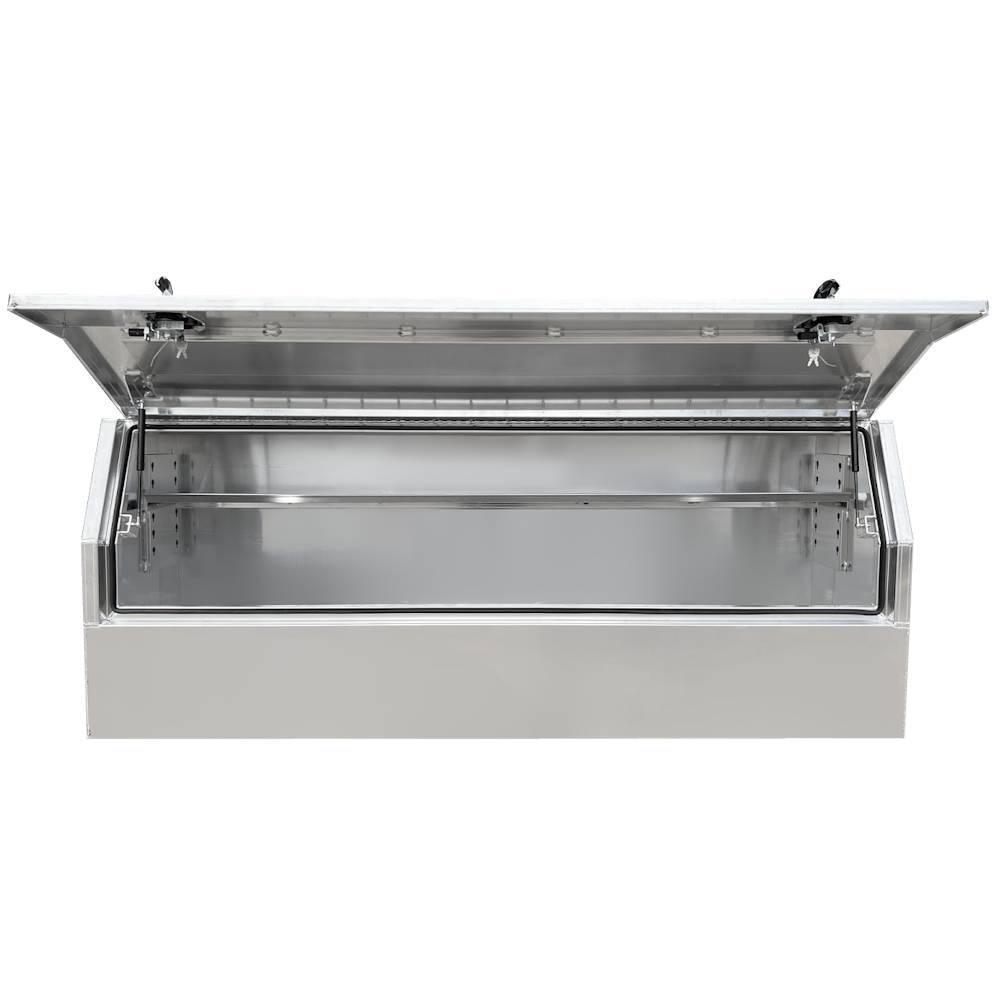 2100 x 600 x 820mm Raw Flat Aluminium 3/4 Half Side Opening Ute Tool Box Truck Trailer Toolbox Shelving 2168HD-FP