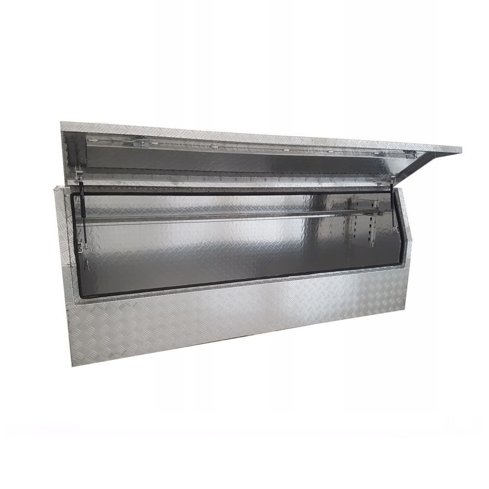 2100 x 600 x 820mm Aluminium Checker 3/4 Half Side Opening Ute Tool Box Truck Trailer Toolbox Shelving 2168HD