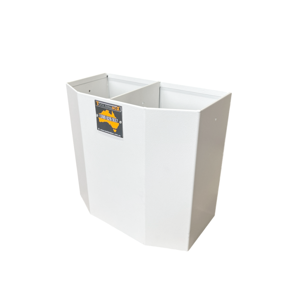 450 x 230 x 380mm Aluminium Flat White Camping 4x4 Ute Truck Acetylene Oxy Gas Bottle Holder with Divider 423D-W