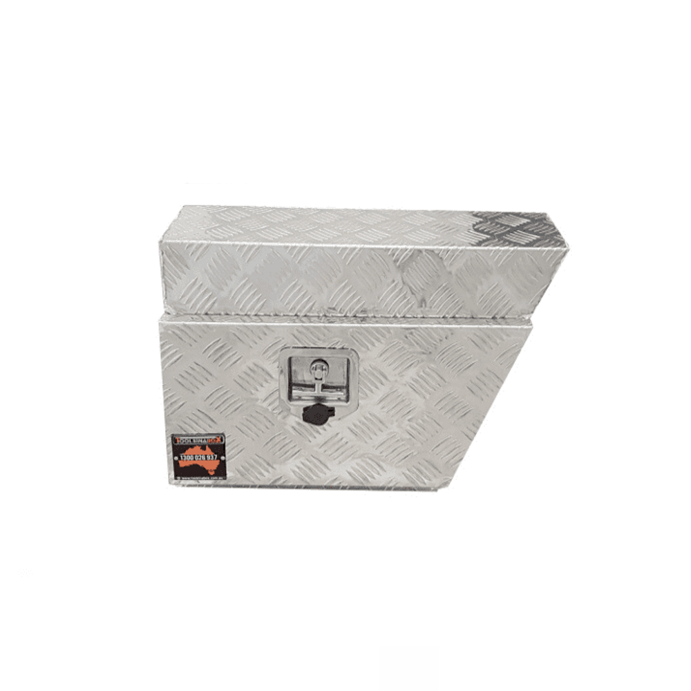 600 x 230 x 400mm Aluminium Checker Left Ute Toolbox Truck Storage Under Body Tray Storage Strap Tool Box 624L