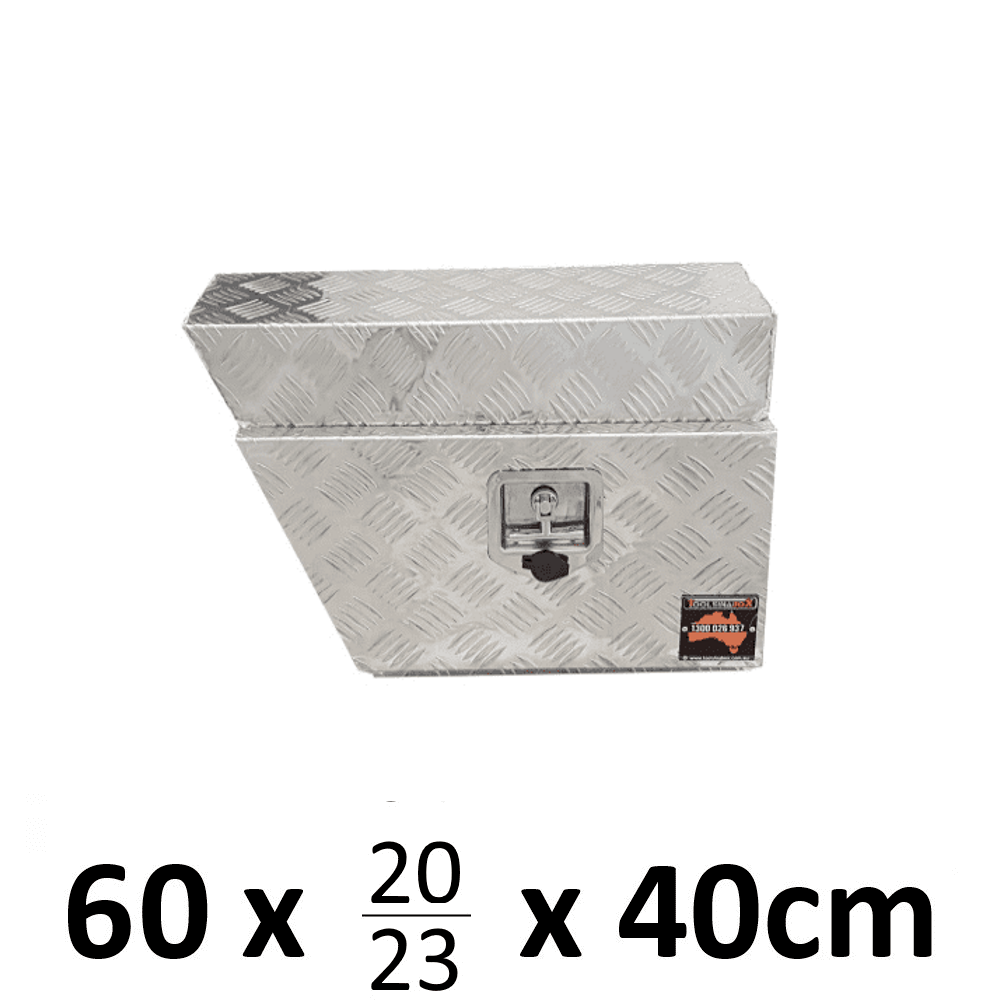 600 x 230 x 400mm Aluminium Checker Right Ute Toolbox Truck Storage Under Body Tray Storage Strap Tool Box 624R