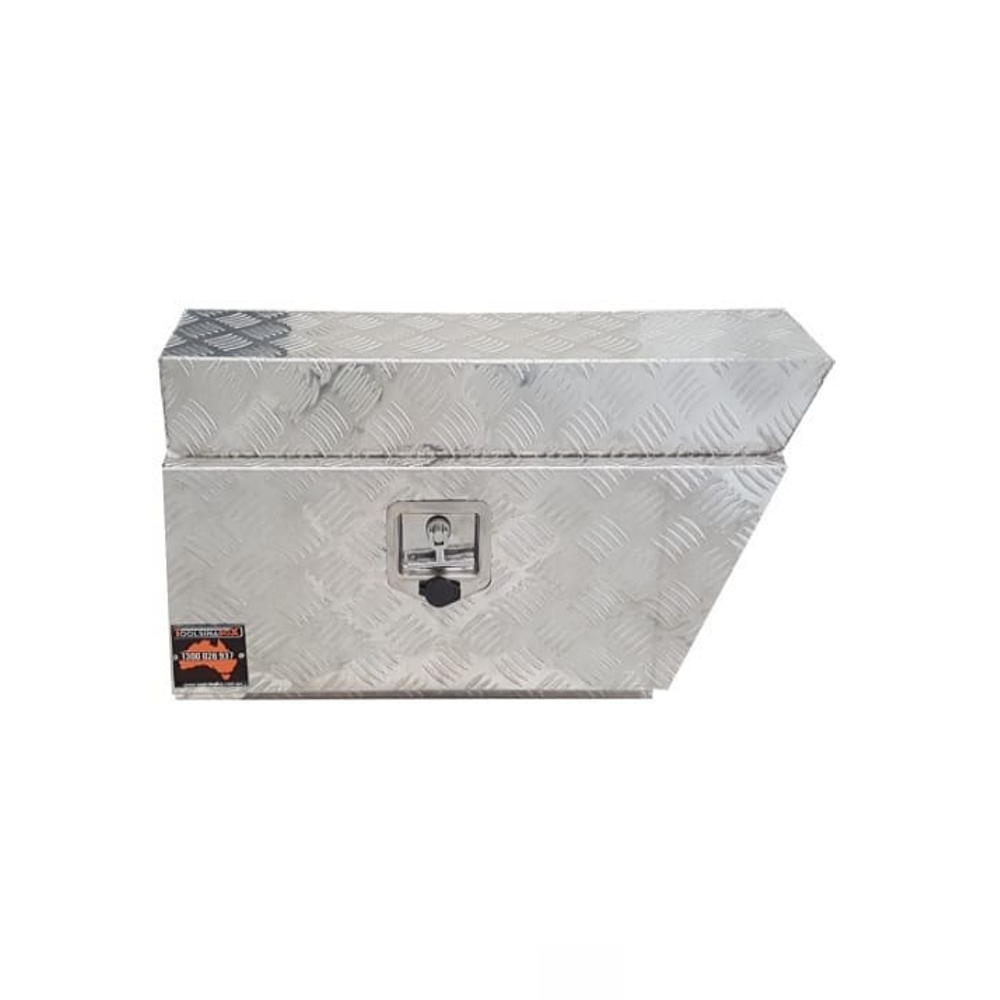 750 x 230 x 400mm Aluminium Checker Left Ute Toolbox Truck Storage Under Body Tray Storage Strap Tool Box 724L