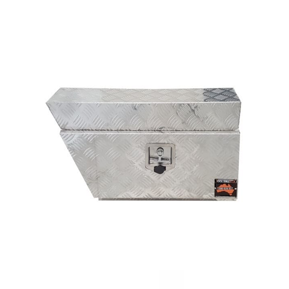 750 x 230 x 400mm Aluminium Checker Right Ute Toolbox Truck Storage Under Body Tray Storage Strap Tool Box 724R