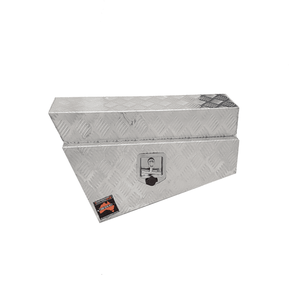 750 x 230 x 400mm Aluminium Checker Right Ute Toolbox Truck Storage Under Body Tray Storage Strap Tool Box Off Road Tapper 724RN