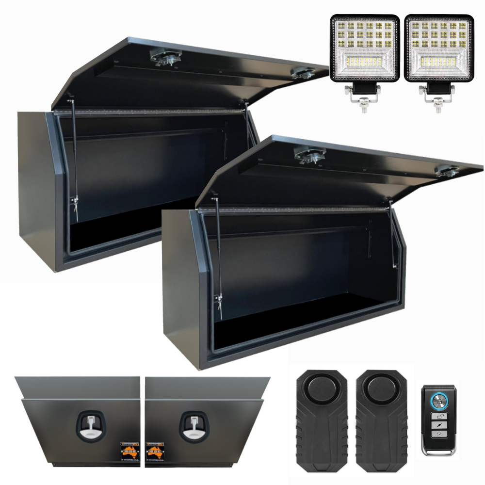 Aluminium 1.7m Black 4 Box Full Lid with Under Body Set Package