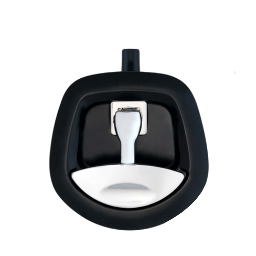 1x Chome & Black Whale Tail T-Lock Padlockable Whale Tail Handle